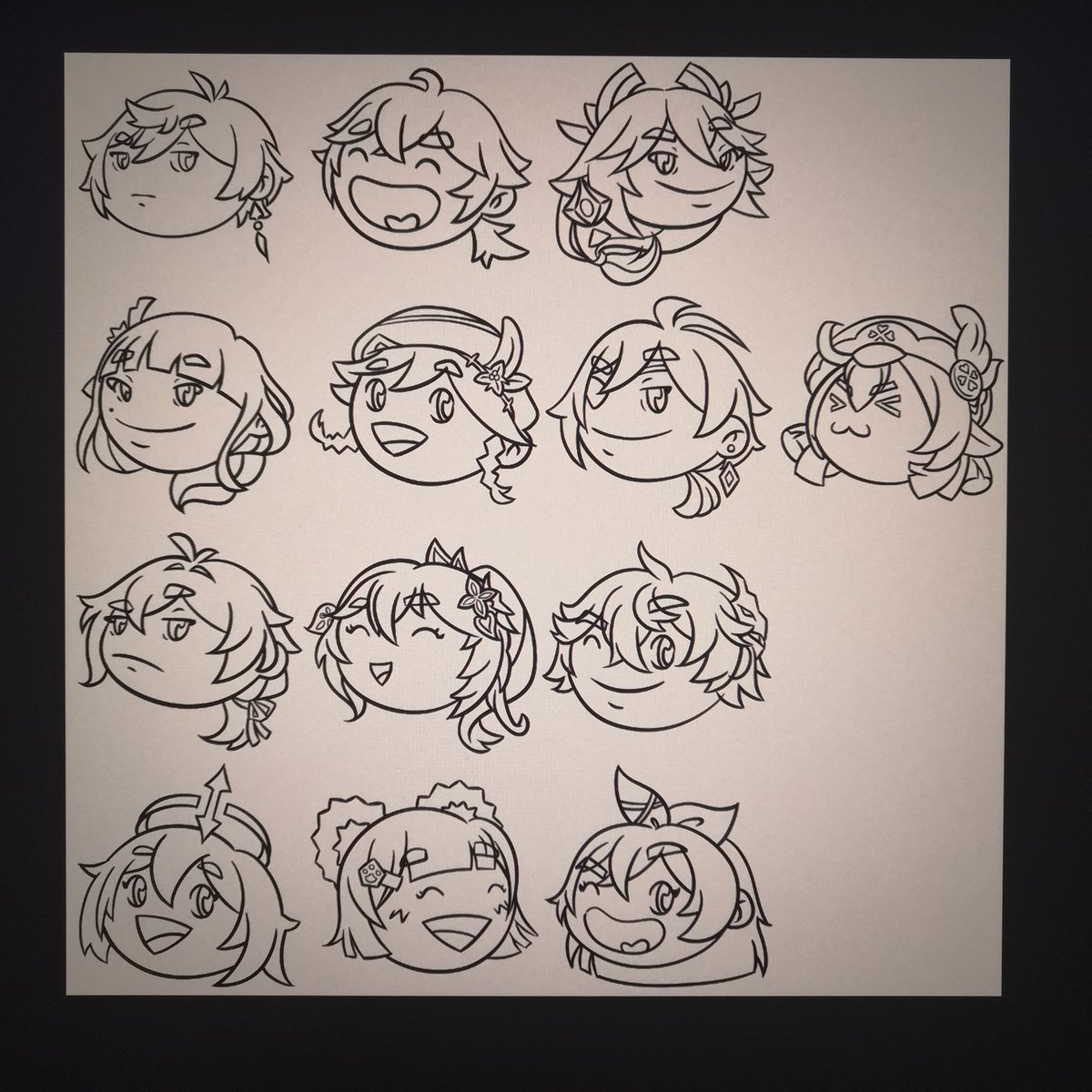 Hibi_'s tweet photo. Time for #colors 🤗
There is some free spot, which character would you like me to draw ? 😉
.
.
.
#hibi #minihead #genshinimpact #chibi #zhongli #kazuha #yaemiko #ei #venti #keaya #klee #diluc #nahida #childe #tartaglia #paimon #xianling #amber #fanart #goodies https://t.co/5bVvG0ESDV