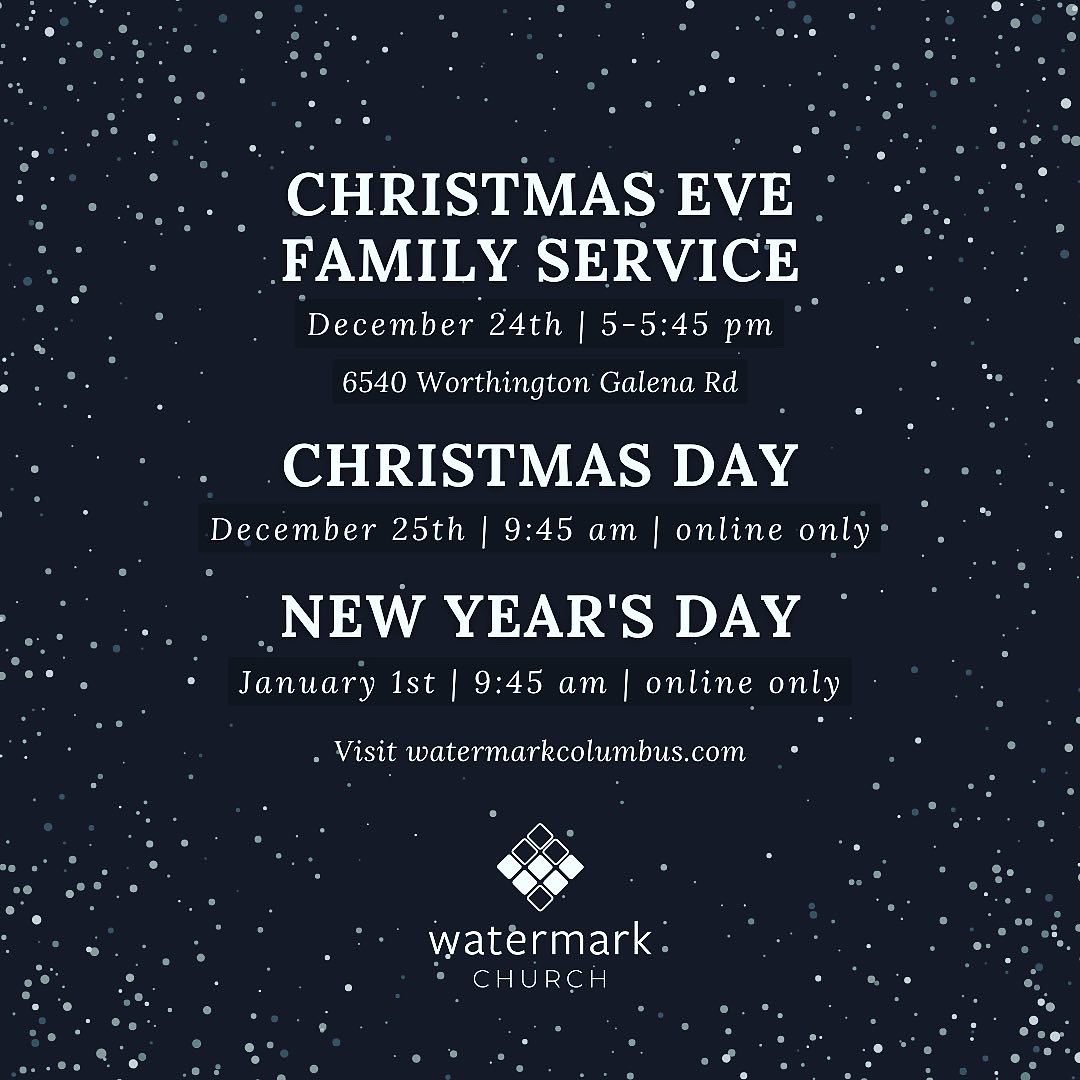 watermarkcbus's tweet photo. As of right now, we are still having our Christmas Eve Candle Light Family service tomorrow Saturday Dec. 24th at 5pm. If something changes we will let everyone know. Hope to see you and your family. https://t.co/heBQBb87HM