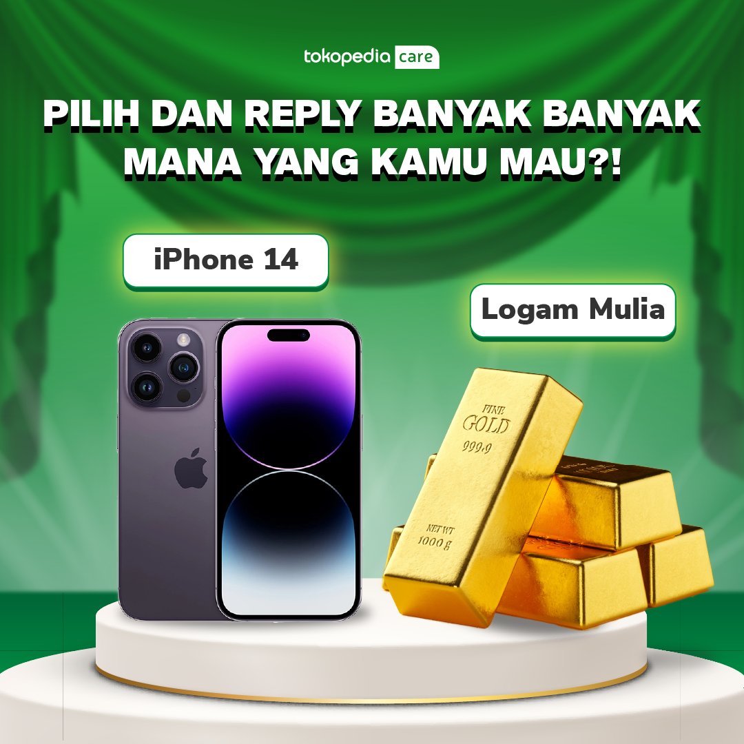 Reply sebanyak-banyaknya, mana yang kamu mau? Siapa tau beneran bisa jadi milik kamu 😎🥰

#TokopediaCare