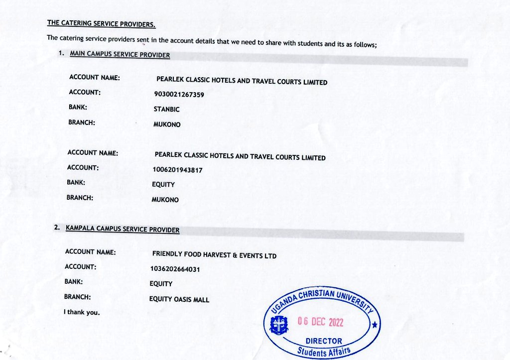 Uganda Christian University on Twitter: "ATTENTION: UCU Fees structure