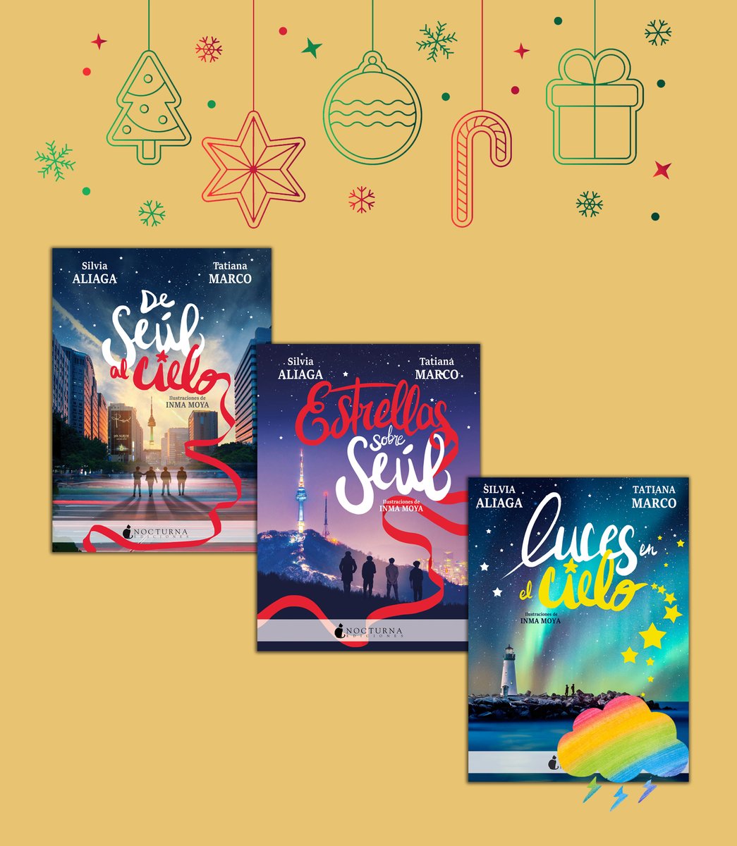 🎄 #RecomendacionesNavideñas 🎄 ¡Todavía estás a tiempo de disfrutar una buena lectura estas vacaciones! He aquí una pequeña selección #juvenil para ávidos lectores.📚 (4/7)
🔸De Seúl al cielo (trilogía)🔸 De <a href="/saliaga_tmarco/">Silvia y Tatiana</a>.
👉 tormentalibros.com/es/libros/de-s… <a href="/NocturnaEd/">Nocturna</a> #Kpop #romance