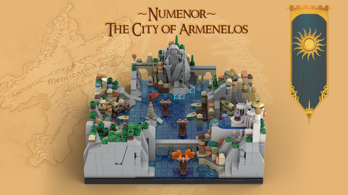 BlackMantled's tweet photo. My new MOC: Númenor – The city of Armenelos. Instructions are available on
https://t.co/xLlKSifikf
 #LEGO #legomoc #LOTR #Ringsofpower https://t.co/uh24cAPREY