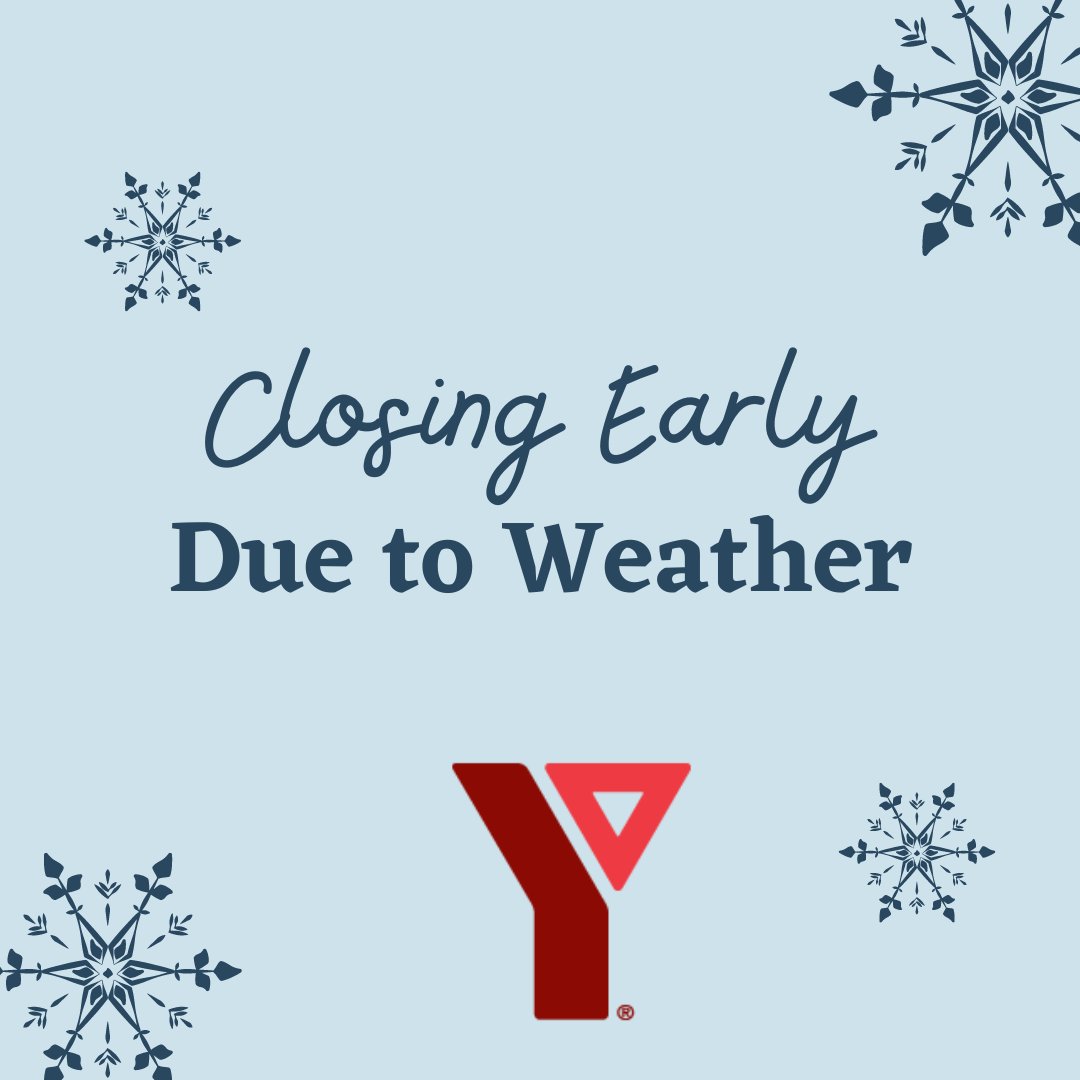 YMCAofCEO's tweet photo. With freezing rain, snow squalls and blizzard like conditions due to begin in our regions around 11am, we have made the decision to close all branches at 10am today. We will provide an update later today on plans for tomorrow. Thank you for your support &amp; commitment to our Y. https://t.co/Iw5QmHBr9d