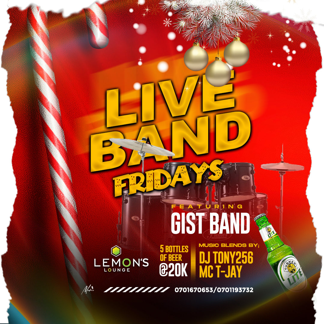 Lemons_Lounge's tweet photo. Live Band Fridays Gist Band @ Lemon’s Lounge 5 Bottle Of Tusker Lite @ 20 K 🍺🍺🍻🍻 https://t.co/MIRNYiVQsK