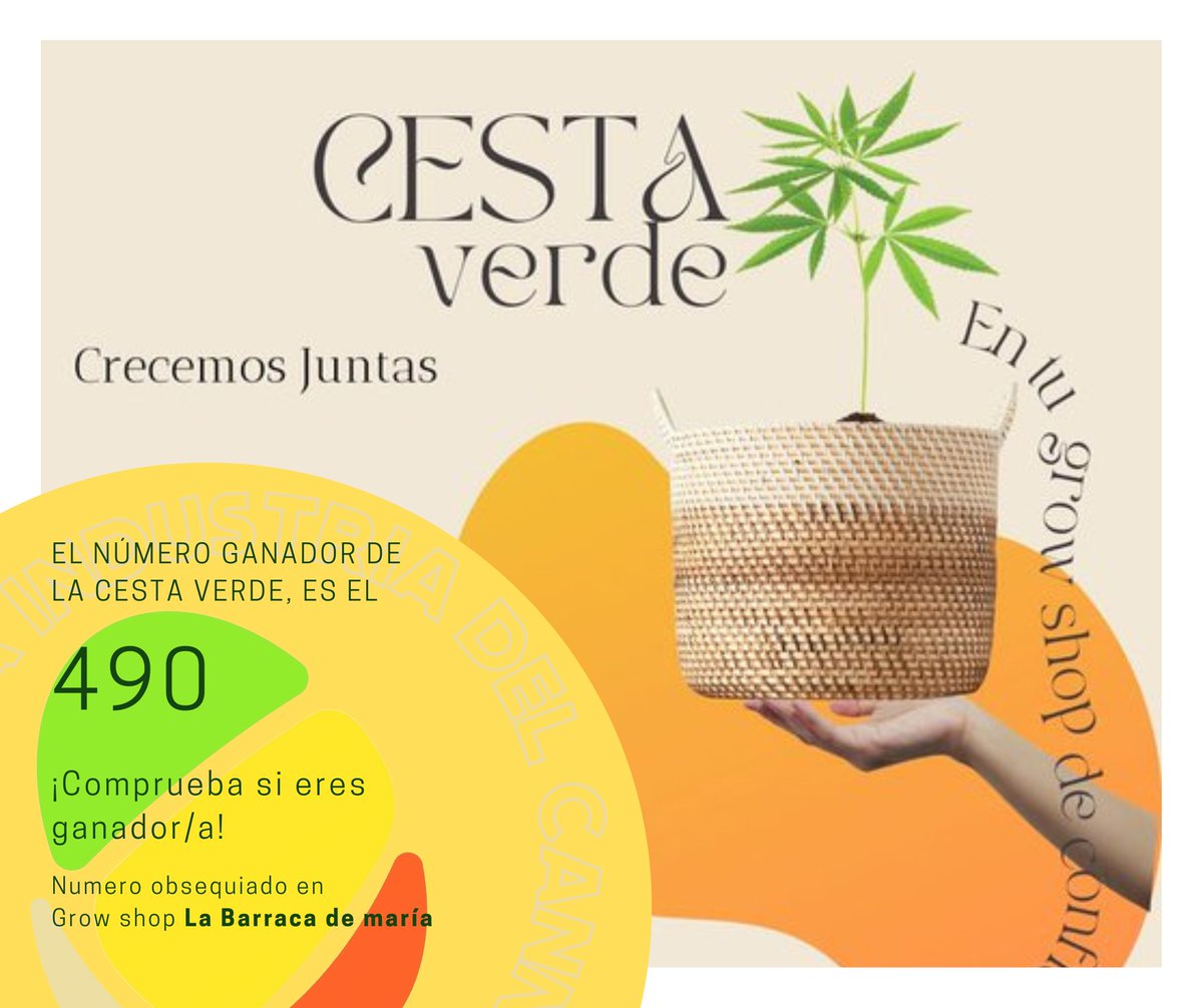 CannabisGremio's tweet photo. 🎁El número ganador de la #CestaVerde, es el 4⃣9⃣0⃣
🟢Numero obsequiado en ▪ Grow shop La Barraca de maría ▪
@BacOnlineSpain @royalqueenseeds #Humboldt #Canna #BlimburnSeeds #ProtEco #Qnubu #HighRoller @eva_seeds @Cali_Terpenes @PhiloSeeds @exoticseed
#CrecemosJuntas https://t.co/zysRE6cOlz