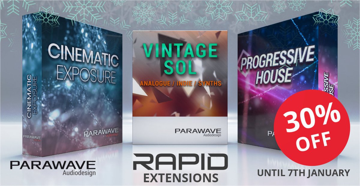 ParawaveAudio's tweet photo. Like every year around this time, the #RapidSynthesizer Extensions are again on sale too.
30% OFF! Wish you merry sound designing. #pluginsales #sounddesign #musicproducer
https://t.co/WQ27x7eLfV https://t.co/C8vzU9GMrM