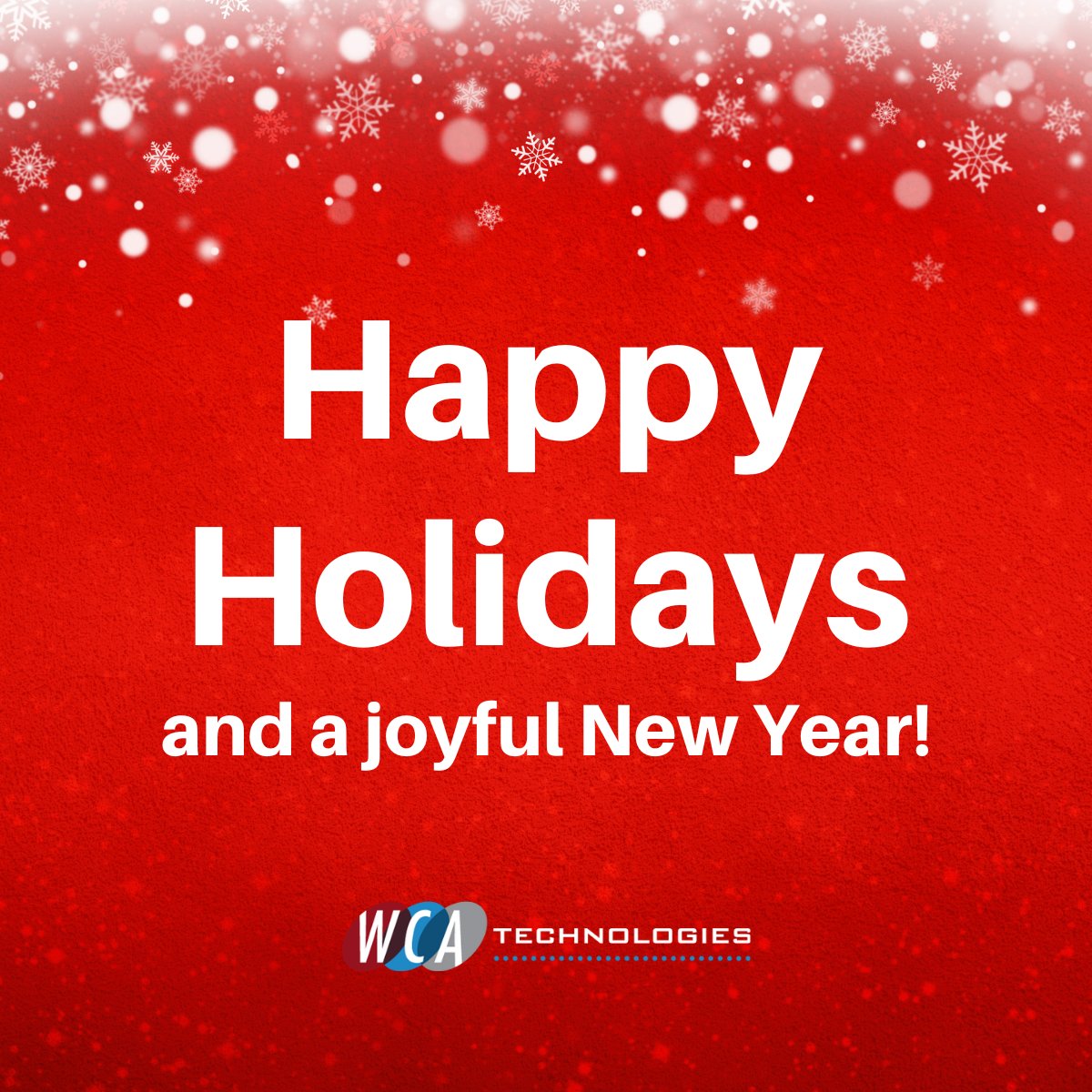 WCATech's tweet image. All of us at #WCATech wish you a very #HappyHoliday and a prosperous #NewYear. We are so thankful for our wonderful clients and look forward to serving you in 2023! 

Note that our office will be closed on 12/26 &amp;amp; 1/2.