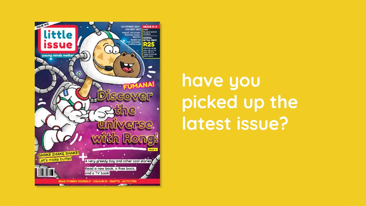 littleissue_sa's tweet photo. Have you picked up your copy of little issue #12? In this issue, little ones discover the universe, learn how to make butter + where it comes from, find out all about sign language + what it means to be deaf, and so much more. 

Download all issues FREE: https://t.co/GLpMzlAVwm https://t.co/n9rYI3wN42
