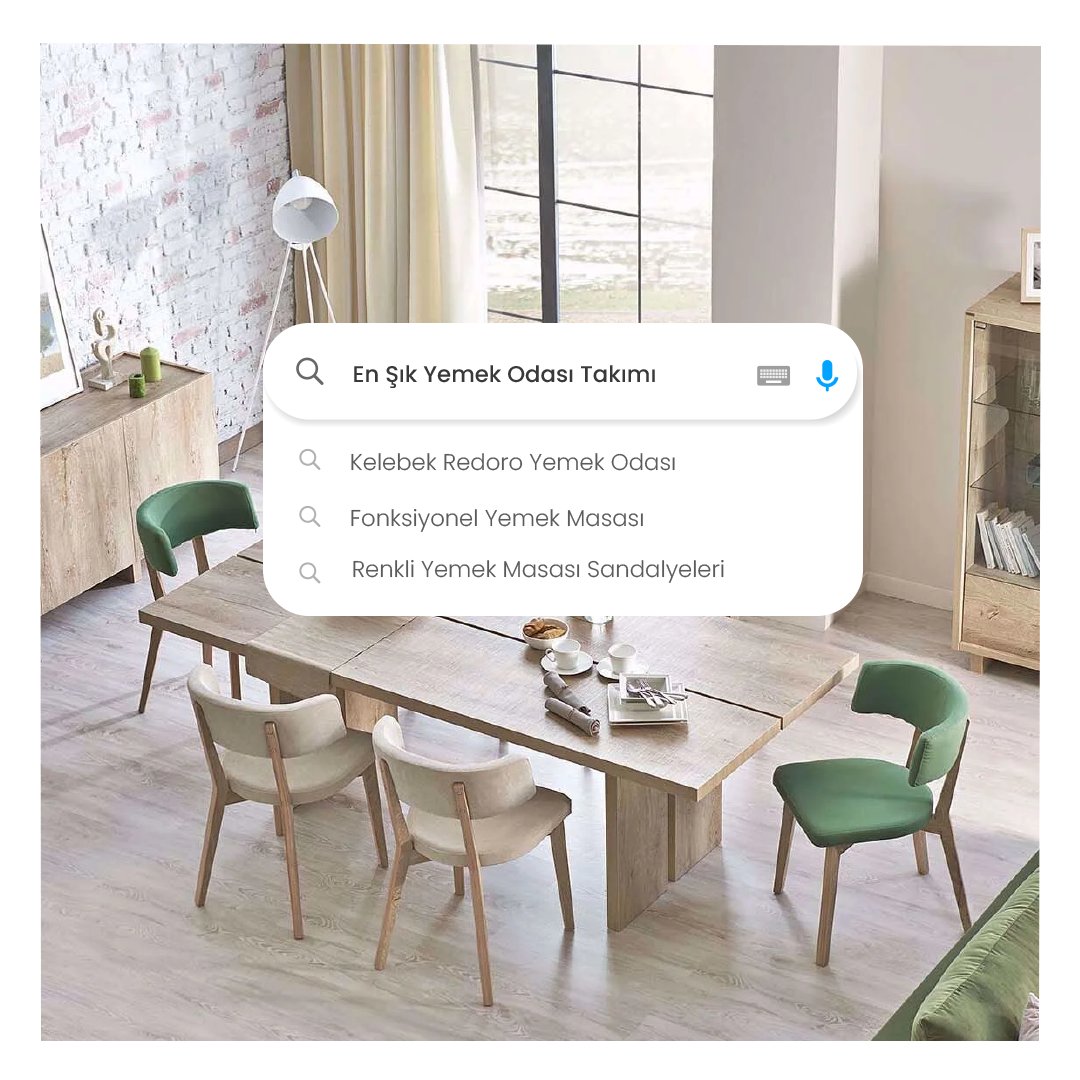 En şık, zarif ve ergonomik yemek odası takımını aradığınızda tüm sonuçlar ‘Kelebek Redoro Yemek Odası’na çıkıyor! 
Redoro Koleksiyonu kelebek.com adresinde ve tüm Kelebek mağazalarımızda…
#KelebekMobilya #KanatAçalımYeniliğe #YemekMasası