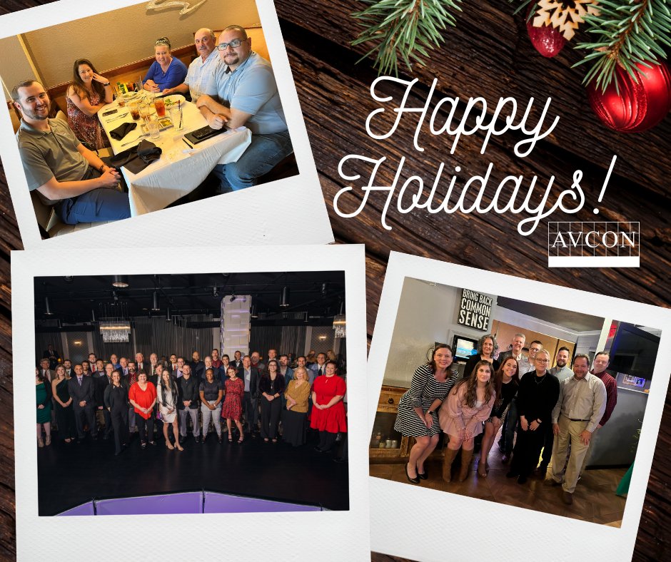 AVCONINC's tweet photo. Happy Holidays from all of us at AVCON, INC.🎄🎁

Throughout the month, all of our regional offices set aside time to get together and celebrate a fantastic 2022 year. Here's to a happy and healthy holiday season and a new year full of opportunity! #AVCONINC #HappyHolidays https://t.co/BU7EQ9Gsp9