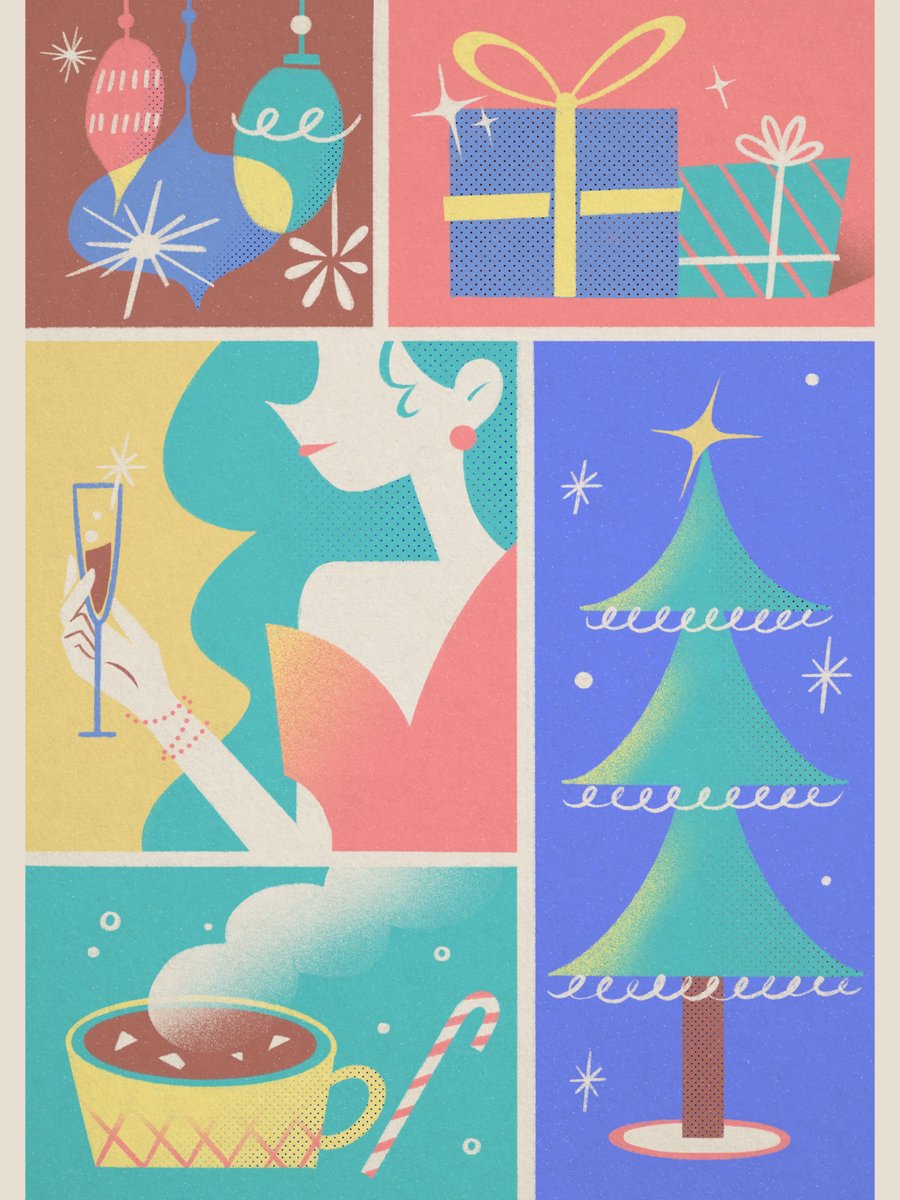 We love this festive selection of Christmas illustrations by Pamela Chen! Pamela’s cheerful pieces feature quirky colour palettes and playful details, ideal for advertising, branding and packaging projects 

Pamela: artistique-int.com/pamela-chen

#christmas #illustration #poster