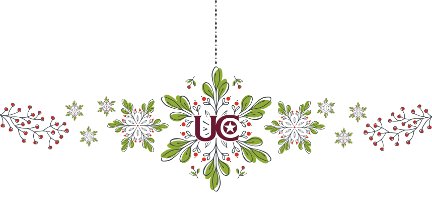Happy Holidays! Hoping you are celebrating the season and staying safe and warm. Please note that UC offices will be closed through January 2, 2023. We will be back on campus on Jan. 3, 2023, to start our new semester!
