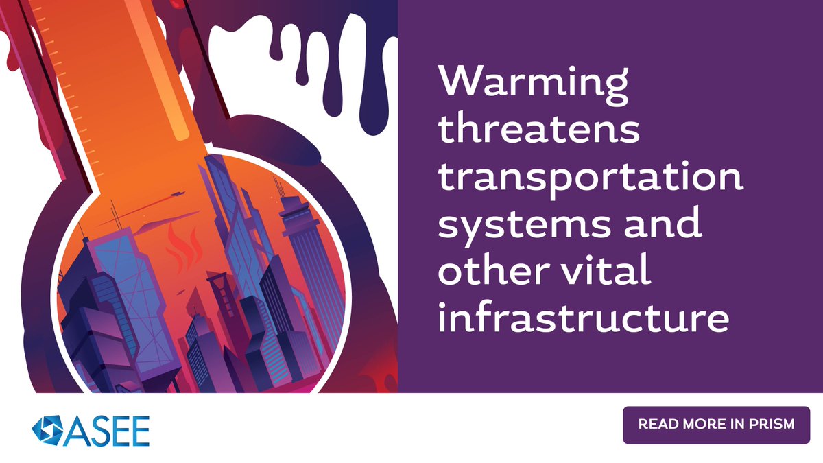 ASEE_DC's tweet photo. As temperatures rise, so does the vulnerability of our infrastructure. See how engineers are finding solutions!
Read more here: https://t.co/JMDoiSSB9z
#heatsolutions #climatechange #infrastructure #engineeringsolutions #engineers #prismmagazine https://t.co/FZrp4Qx8Q4