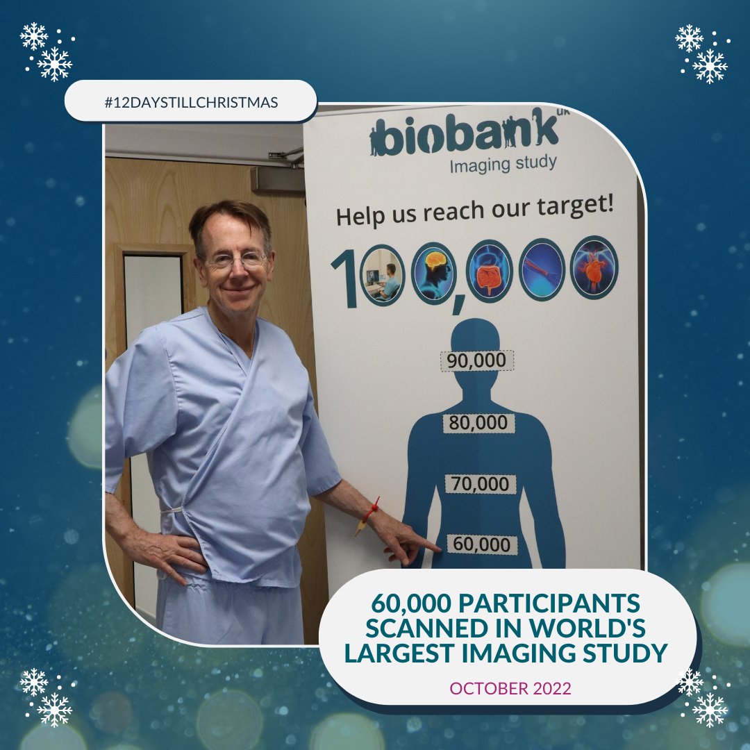 11th Day of #UKBiobank #12daystillChristmas: Our very own Professor Sir Rory Collins was the 60,000th participant to be scanned in the world’s largest internal organ imaging study, bringing us closer to our goal of imaging 100k participants! bit.ly/3ilkcym