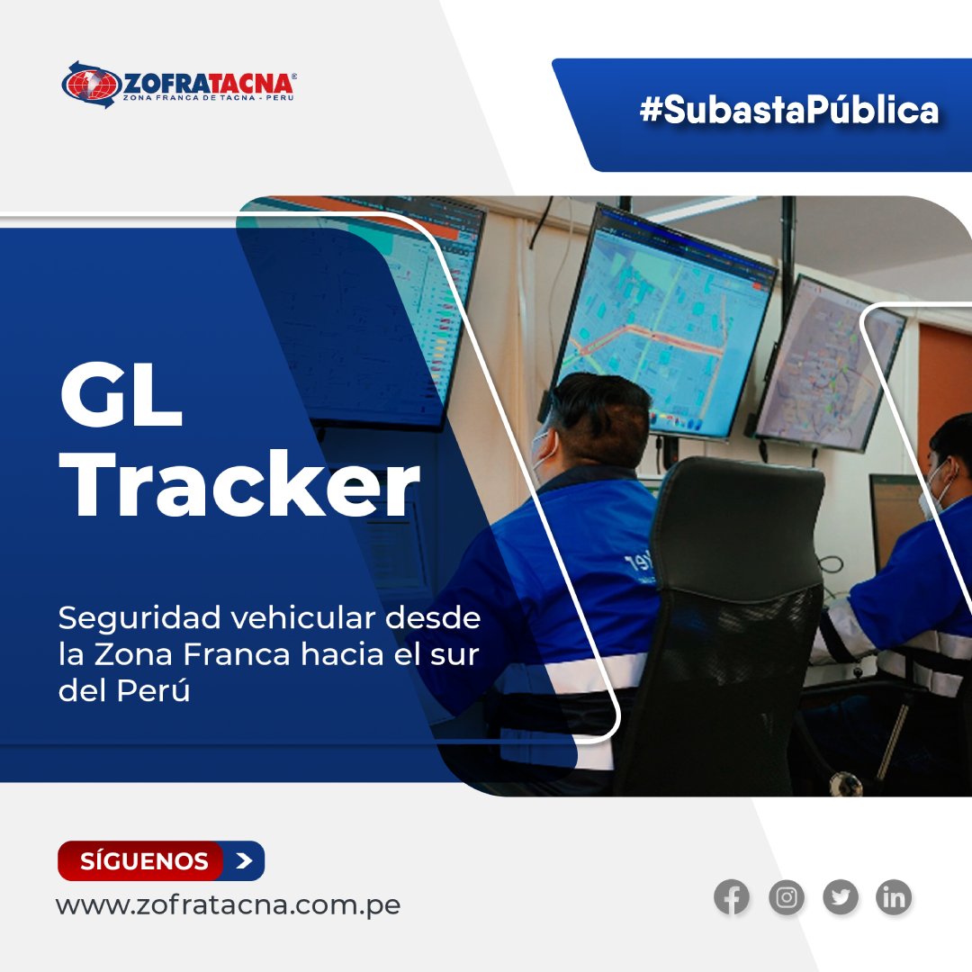 🔴Empresa de TI, participa en la tercera subasta publica y se adjudica lotes de terreno en Zofratacna 
GL TRAKER es una empresa ya instalada en el complejo que desarrolla servicios de telecomunicaciones basada en telemetria, seguimiento satelital.
👉zofratacna.com.pe/Noticia.aspx?g…