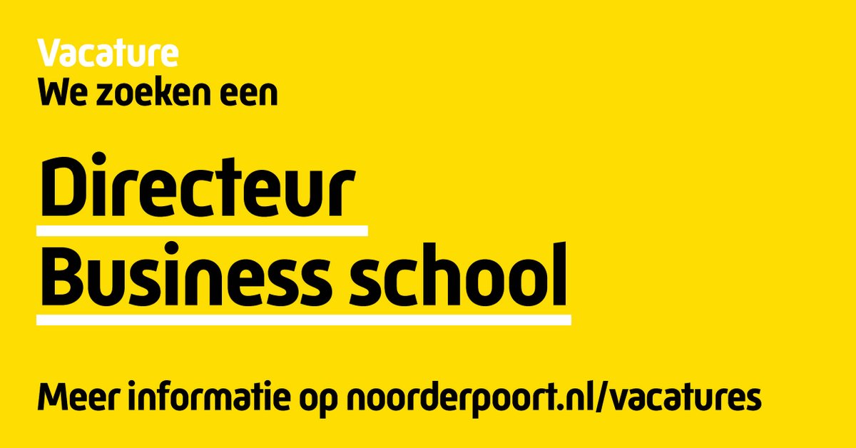 Noorderpoort's tweet photo. VACATURE: Directeur Business school gezocht!

Ben of ken je iemand die dit op het lijf geschreven is?

Reageren kan t/m 11 januari via https://t.co/o6U5yKwyxR 
#vacature #mbo #levenlangontwikkelen https://t.co/e28PqO6hno