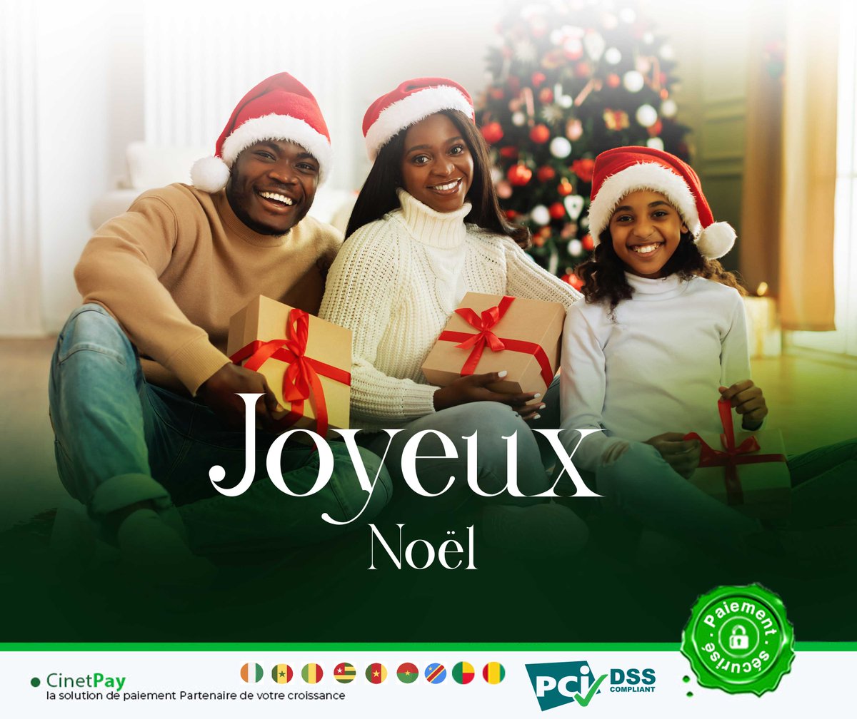 Joyeux Noel à tous 
#Fintech #Cinetpay #Paiementenligne #MobileMoney #CartesBancaires