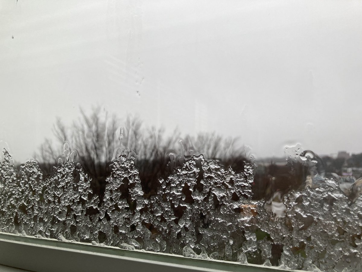 Ice on the windows.