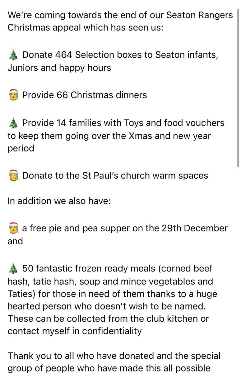 SeatonRangersRL's tweet photo. Thanks to everyone who supported our Christmas appeal, Happy Christmas to all from everyone at Seaton Rangers https://t.co/rbMcjCUKQD