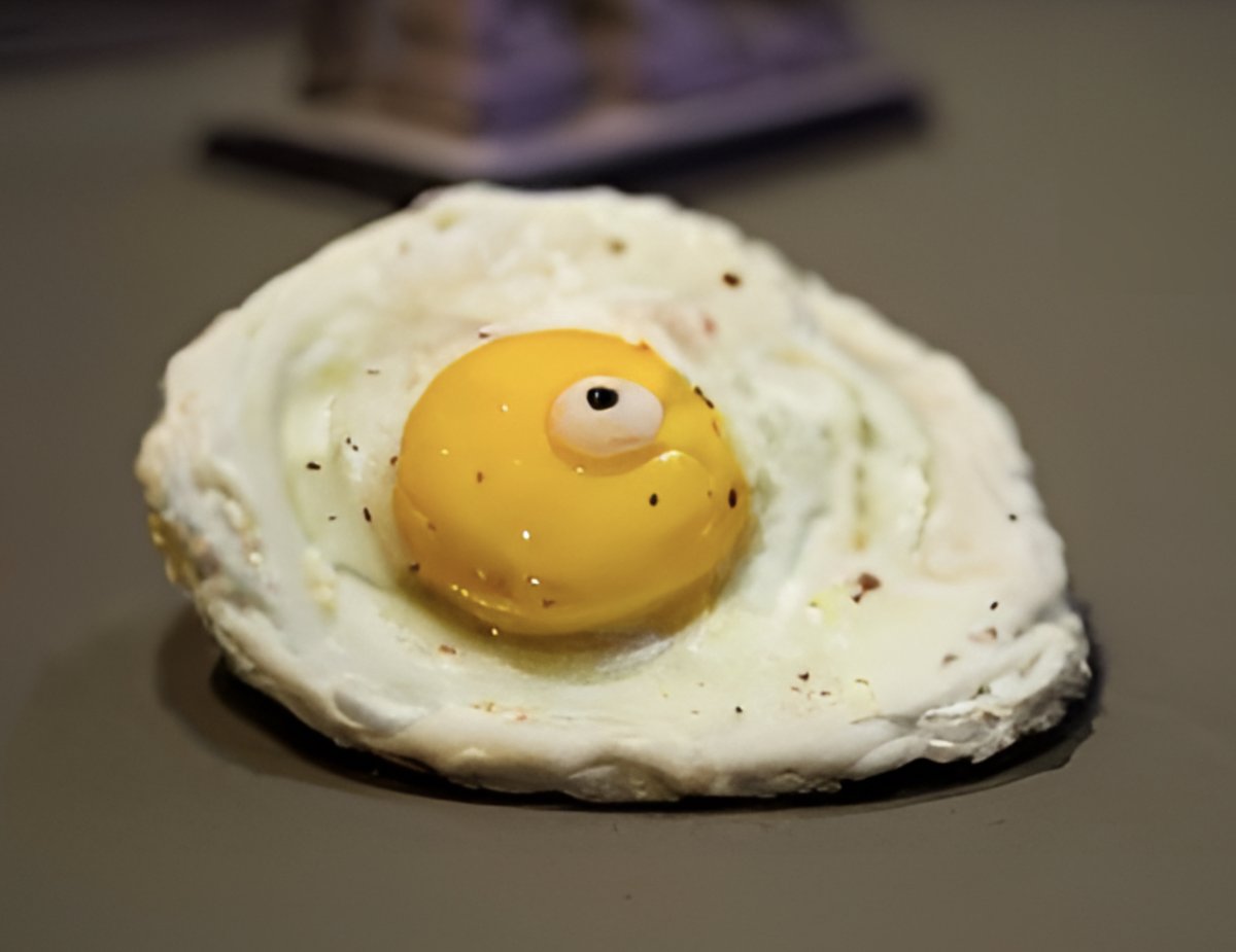 Hello! It occurred to me that a place to post rubbish might be nice. I’m struggling with words and communication lately but I’ll always have the strength to post this AI generated fried egg I made my lovely partner for Christmas! Sorry <a href="/Princessgrneyes/">Princess green eyes 🏳️‍🌈 🏳️‍⚧️</a>, spoilers! 🤫💙