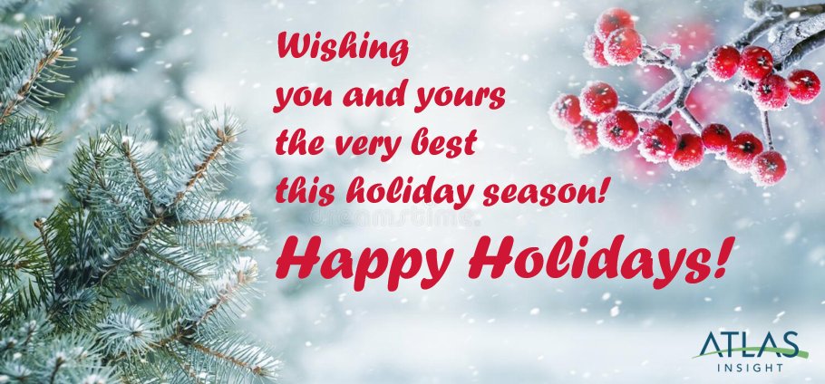 AtlasInsight's tweet image. Happy Holidays from all of us at Atlas Insight!  
#siteselection #incentives #grants #econdev #solutions #bestteam