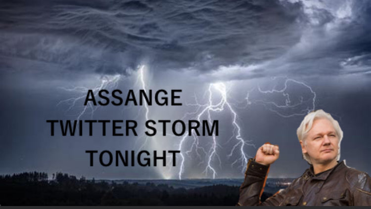 BREAKING NEWS!!!
Tonight’s Forecast - 100% chance
ASSANGE TWITTER STORM
Be there!!
#FreeAssange
#Home4Christmas
#NoExtradition