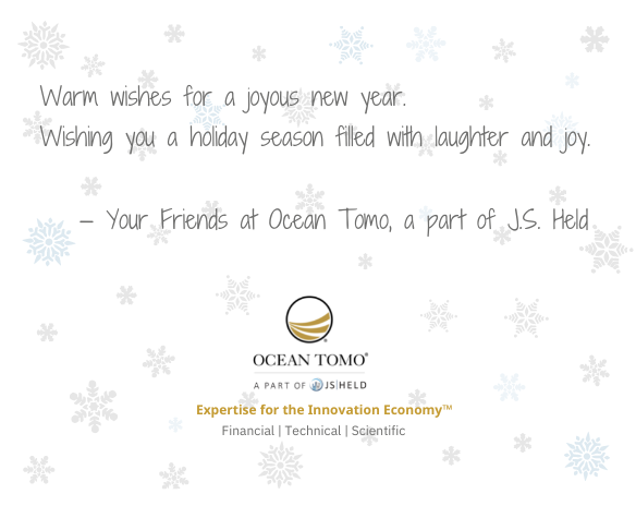 OceanTomo's tweet photo. On behalf of the entire team at Ocean Tomo, a part of J.S. Held, we wish you and yours a happy holiday season. We look forward to seeing you in the new year! https://t.co/CzxKbCcQd0