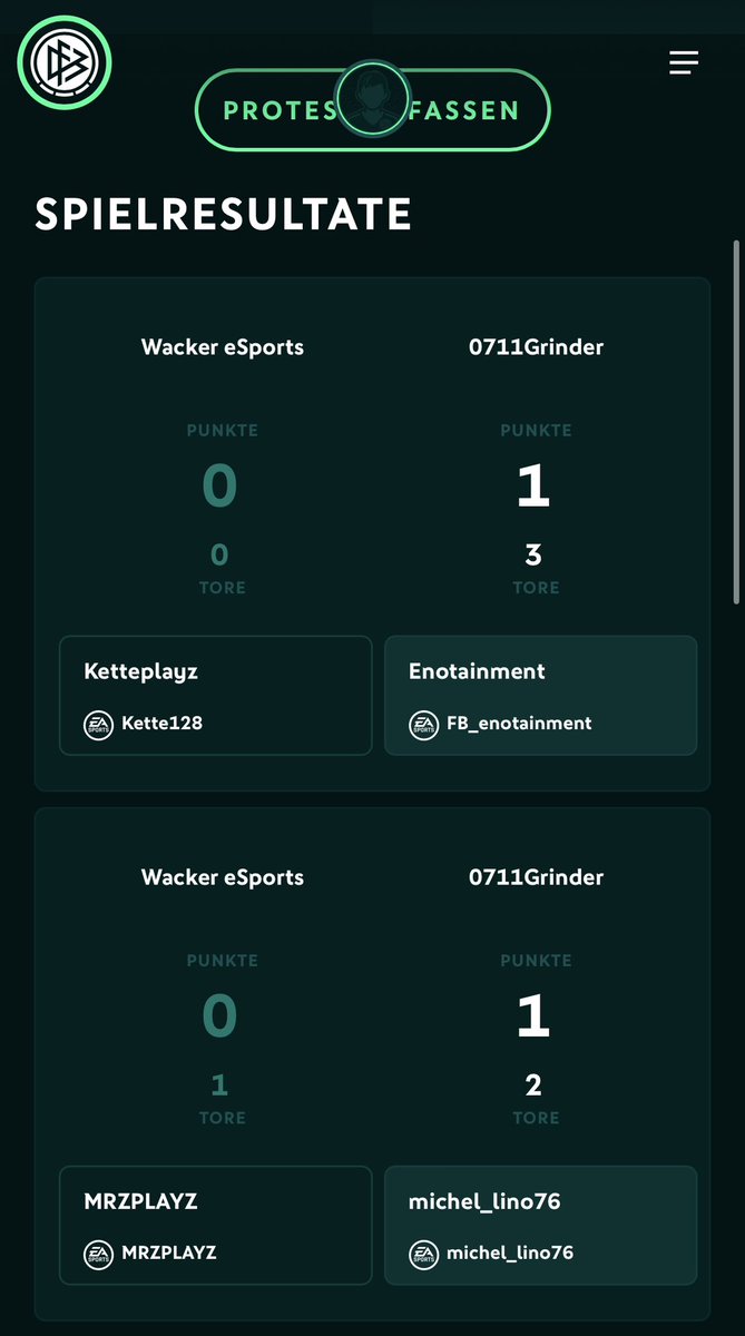 Achtelfinale in der Zwischenrunde des @DFB_eFootball Pokal 🏆 
Gegen ein guten Gegner mit 2 Siegen durchgesetzt 🔥! 
GG mate <a href="/michel_lino76/">Michel Lino</a> 🤝