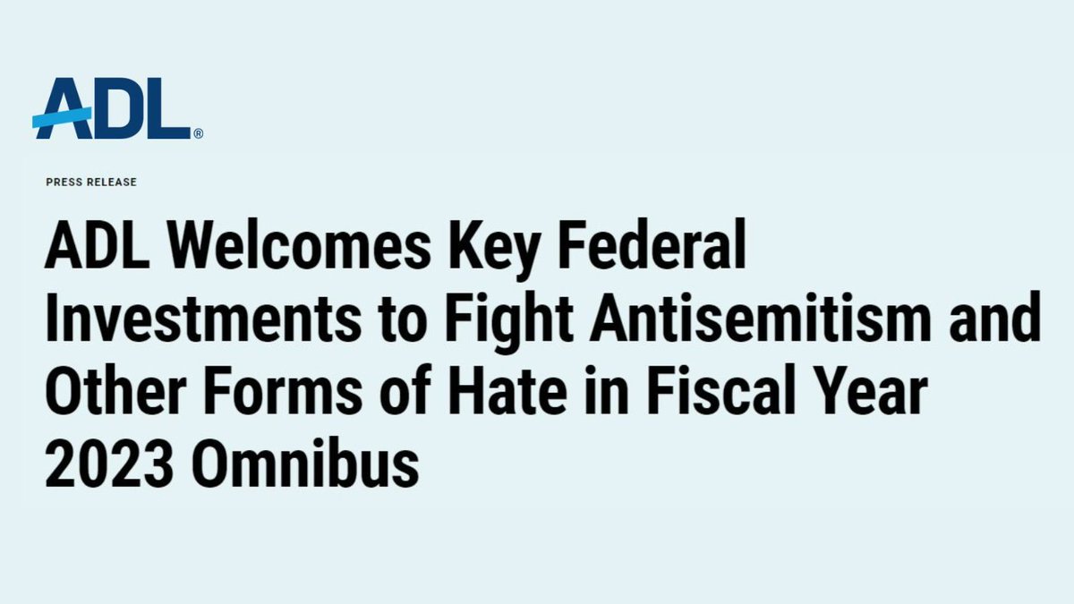 ADL on Twitter "We commend Congress for passing the Fiscal Year 2023