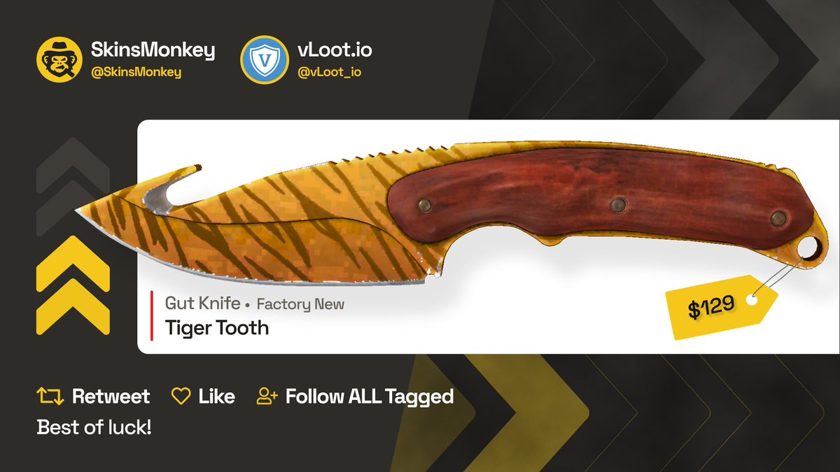 Gut Knife Tiger Tooth FN Giveaway🎁

To enter:

✅Follow <a href="/skinsmonkey/">SkinsMonkey</a> &amp; <a href="/vloot_io/">vLoot.io</a> 
✅Like and Retweet

Winner drawn in 10 days, good luck🥰

#CSGO #CSGOGiveaway #csgogiveaways #csgoskinsgiveaway #csgoskins #Giveaways