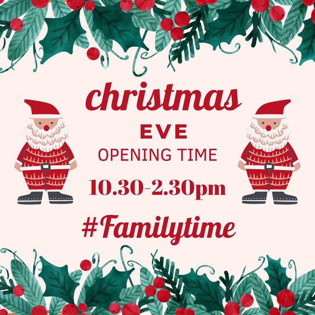 Merry Christmas everyone! Just to let you know, we'll be closing the shop at 2.30pm tomorrow so we can enjoy Christmas Eve with our loved ones, so if you need anything, please pop in between 10.30 &amp; 2.30pm! 🎅🌲❤🎅🌲❤