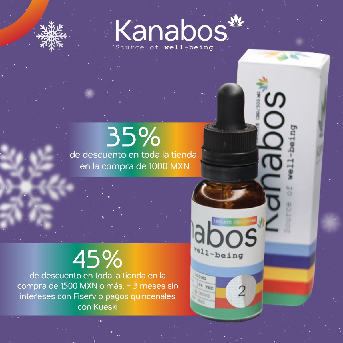 KaNaBoSmX's tweet photo. 💜💫Para que tengas mucho bienestar en estás fiestas decembrinas.

Del 21 al 25 de diciembre 💚.

La promo la encuentras en https://t.co/uzrVQ0oJMy

#isolatecbd #goteroscbd #hemp #relajación #medicinanatural #tiendanaturista #cbdmexico https://t.co/WmcXNPIQLt