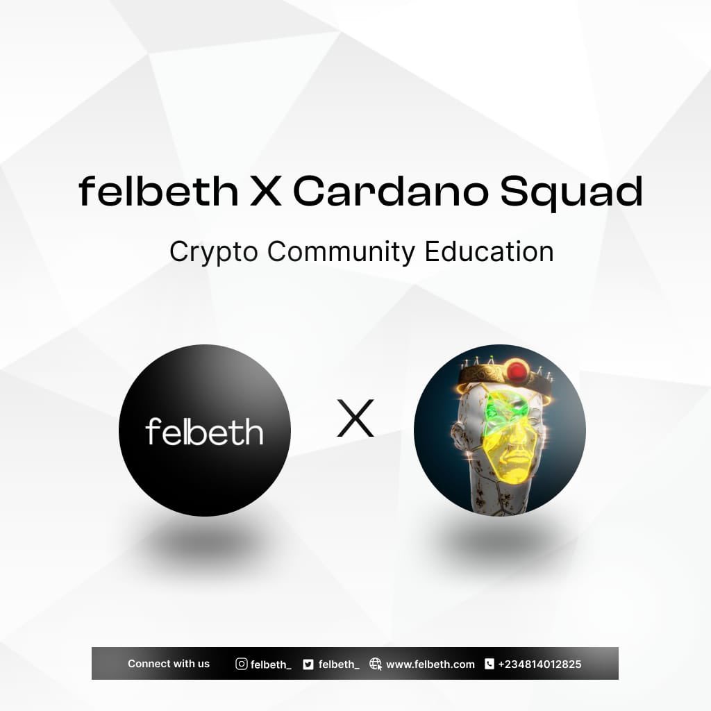 SomehCrypto's tweet photo. Announcing @Felbeth_ 
NFT Partnership with @cardanosquad 

As we train Community Holders as one of the Project Utility 🎉

Cheers  🥂 

#financialeducation #nft #cardano https://t.co/ox31ssQpnh