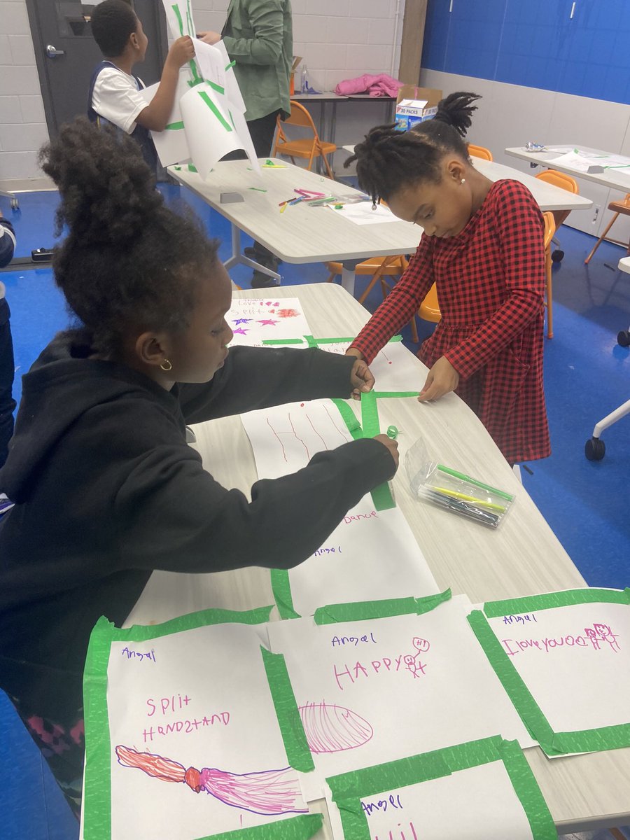 Teaching coding to our elementary school students involves a balance of online and offline learning activities. During our last @WeCodeDreams program of the year, our students built their own hopscotch boards and then coded them. #coding #computerscience #education