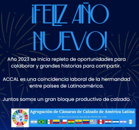 AccaLoficial's tweet photo. Año 2023 se inicia repleto de oportunidades para colaborar y grandes historias para compartir. 
ACCAL es una coincidencia laboral de la hermandad entre países de Latinoamérica.
Juntos somos un gran bloque productivo de calzado. https://t.co/MaNdu2AcSG