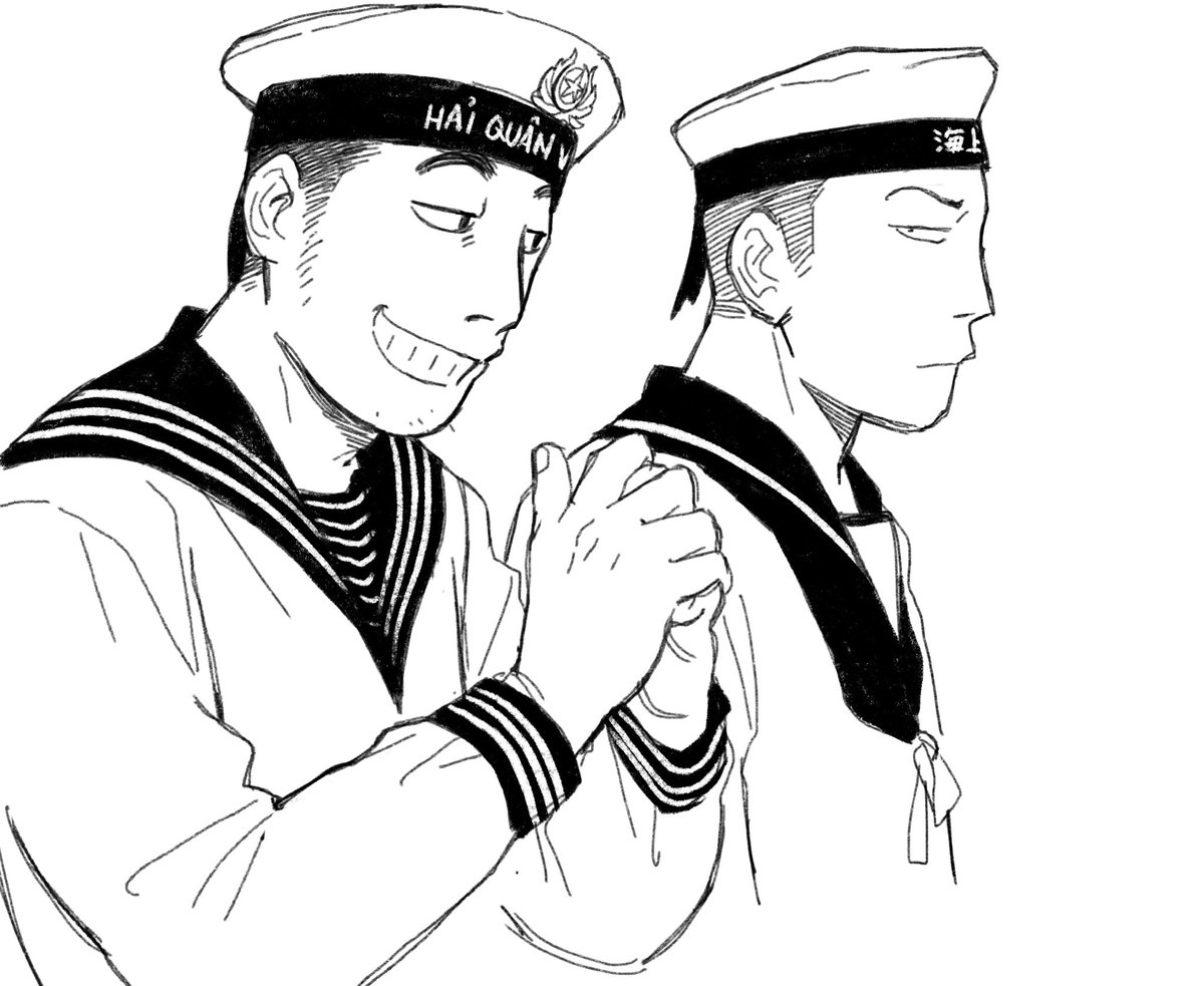 Vietnamese and Japanese sailors 