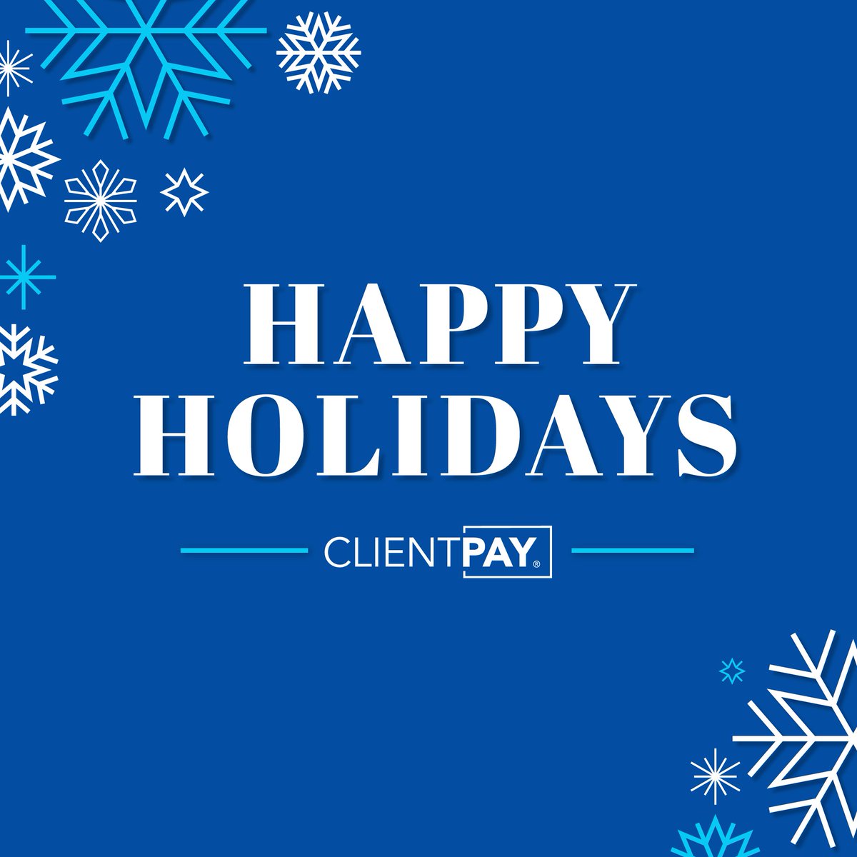 Wishing our ClientPay family a wonderful Holiday Season!

We hope you are able to relax and recharge before the New Year!❄️