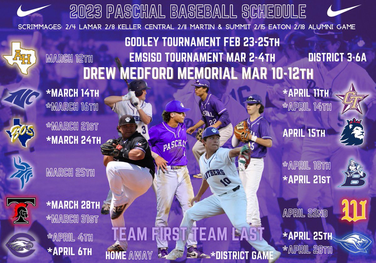 an early Christmas gift…the 2023 Paschal varsity schedule!! #TeamFirstTeamLast #PaschalProud