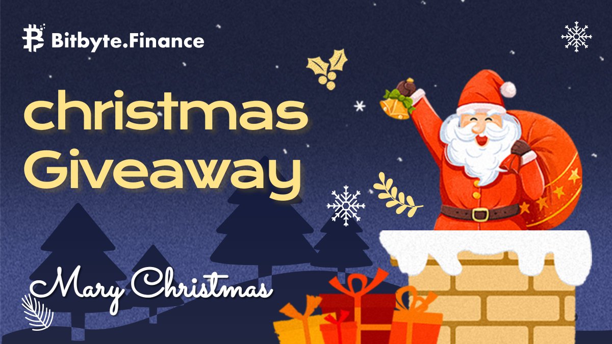 Bitbyte_Finance's tweet photo. 🎄 @Bitbyte_Finance  #ChristmasGiveaway 🎄
🎁100U 🏆5 winners

👉To enter：
1⃣Follow @Bitbyte_Finance 
2⃣❤️&amp; RT
3⃣Join DC：https://t.co/mmbGp3C88D
#Giveaway #USDT #ChristmasGiveaway https://t.co/17rQA34QE5