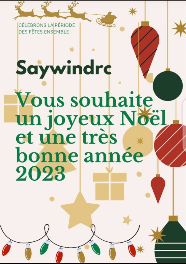 DrcSaywin's tweet photo. Tous nos meilleurs voeux pour cette année qui commence.  #JoyeuxNoel , #NouvelAn2023 , #MerryChristmas #happyNewYear2023 https://t.co/znsUhOdC47