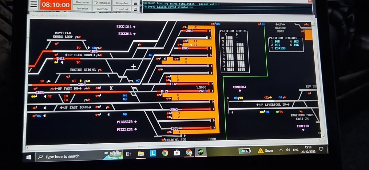 trainfanmatt's tweet photo. Time to go back on #simsig shift at Piccadilly! No-one else has turned in again, so just me on every panel 😂 https://t.co/xQHYierKUc