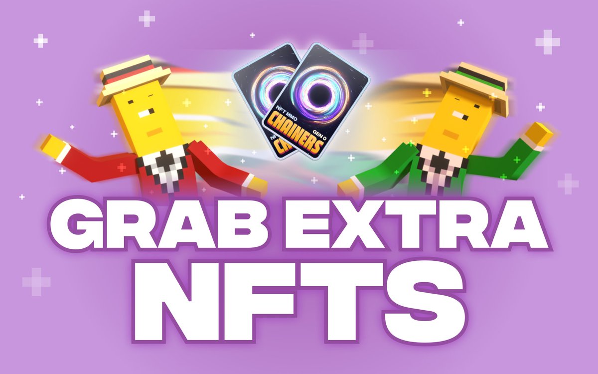 With Chainers, good news never ends 🤩

#GrabExtraNFTs every day until Jan 6 🎁

How does it work?
Visit chainers.io every day, and claim your new #FreeNFT 🧧
Get +1 extra #FreeNFT airdropped to your collection ✅

Isn’t it a miracle? ✨