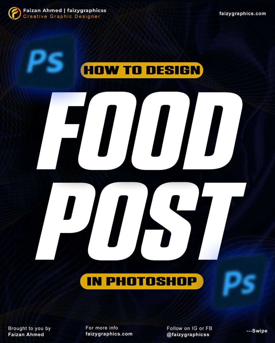 faizygraphicss's tweet image. Here is a Photoshop design for a really simple food post.
Do you think this tutorial was really helpful?
Comment here.
Full tutorial instagram.com/p/Cmg952IM2bc/…
#digitaldesign #tutorialsvideos #photoshopmanipulationtutorial #creativemarketing #faizygraphics