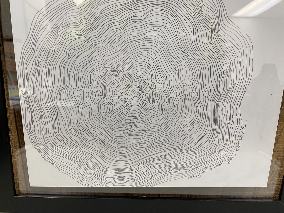 For my 65th birthday my wife drew a picture of me--- as tree rings! She's the only person I know who would come up with something so unique. I love you, Kathi!