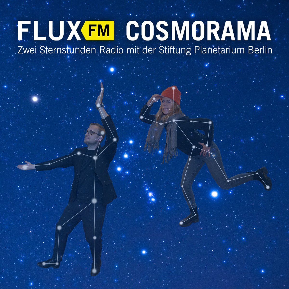 Von 19 bis 21 Uhr schauen @timflorianhorn vom @PlanetariumBER und Flux-Moderatorin Katia Berg wieder in den Nachthimmel, genauer gesagt in die Sterne, denn darum geht es in dieser Folge #FluxFMCosmorama Schaltet ein und stargazed mit ✨