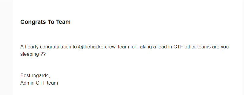 sahuang97's tweet photo. This CTF is really at another level, sending random emails for nothing, lol https://t.co/5akKqyf5U5