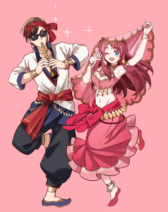 さんの応援に感謝して、アラビアン風の幸さくを描きました 