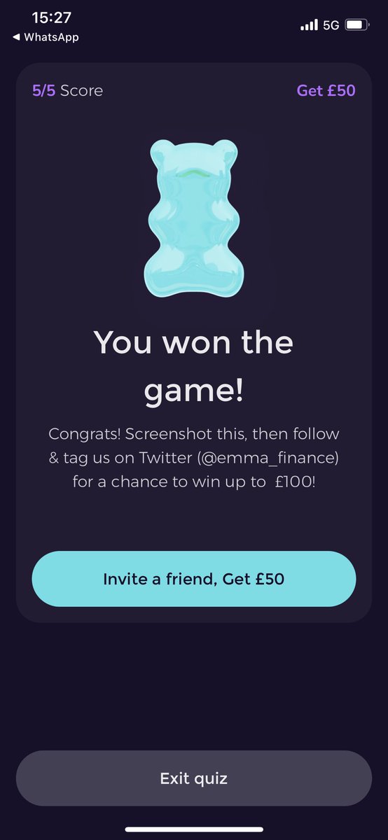 AlexMurrison's tweet photo. @emma_finance finally won on the last day https://t.co/jVYDeSWqOW