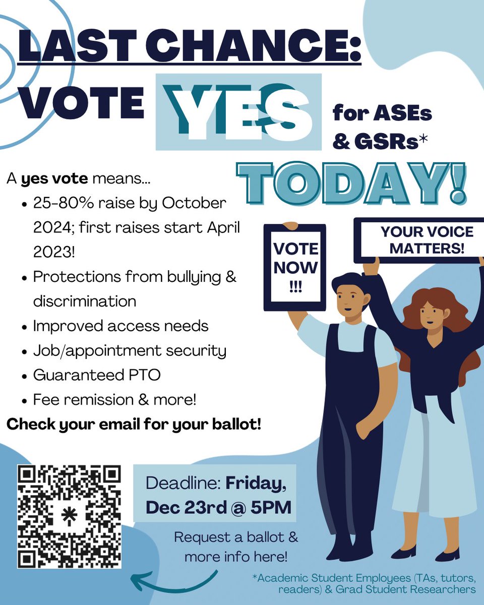 Today is the last day to vote! Request that missing ballot by noon. I'm super excited and I hope our contracts pass.