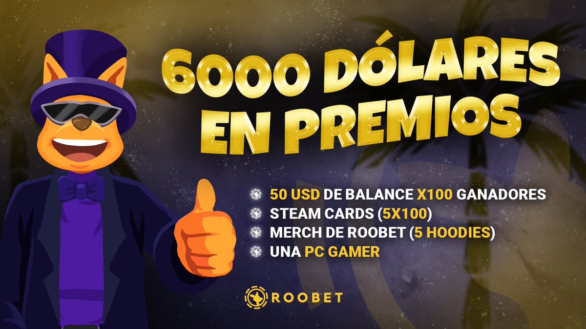 6000 DÓLARES EN PREMIOS PARA TODOS USTEDEEESSS 💸

50usd de balance x100
Steam cards 5x100
Merch de Roobet
UNA PC GAMER

y para participar tenés que:
- seguirnos 
- arrobá a un amigo (cada @ es una participación) 🤪
- comentar una foto de tu arbolito de navidad ;)

SUERTE 🍀🍀🍀